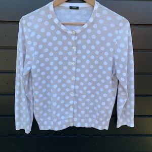 J.Crew Cotton Polka Dot Cardigan Size S